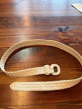 Woven Braided Belt - Cream